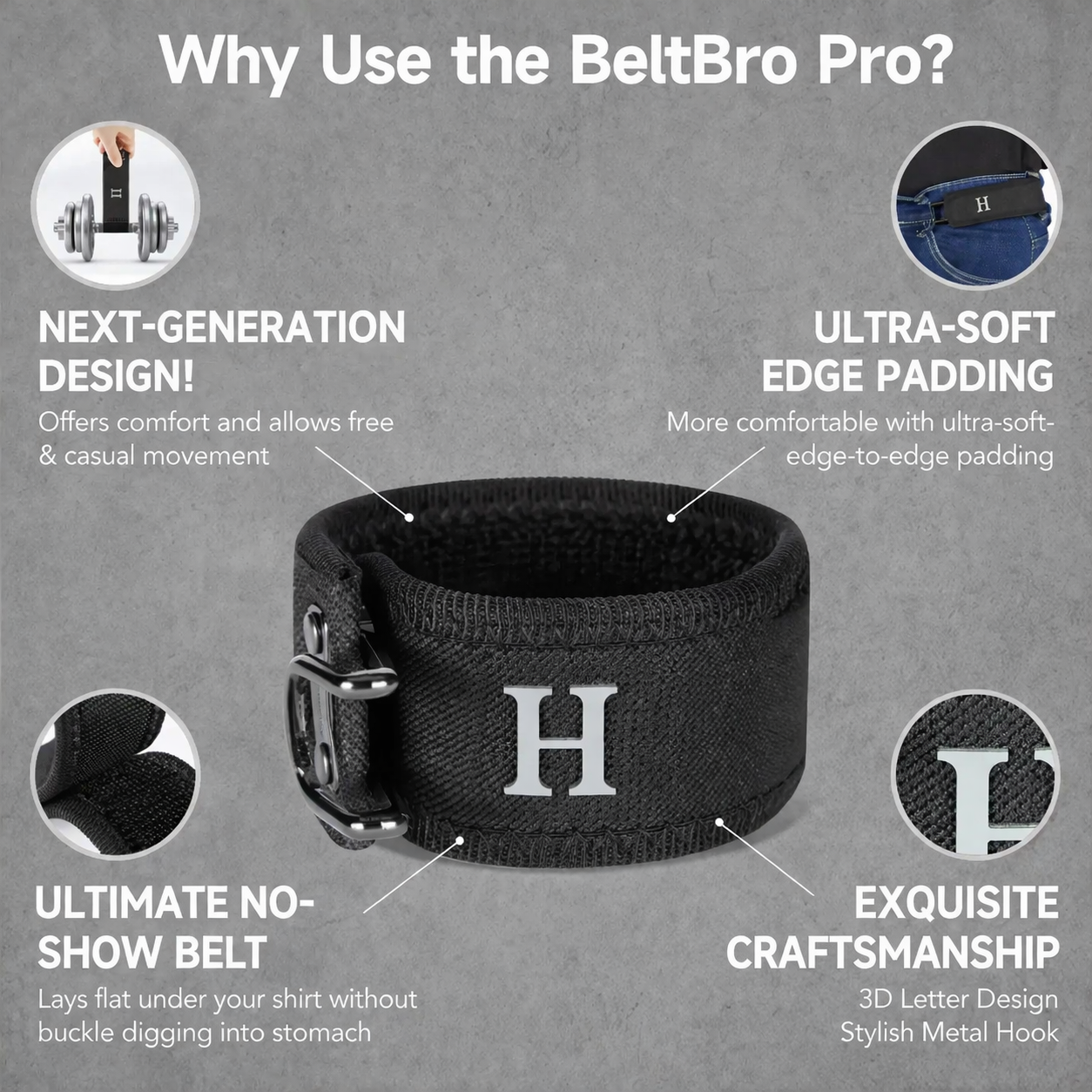 FlexBelt™ - Buckle-Free Hook Belt
