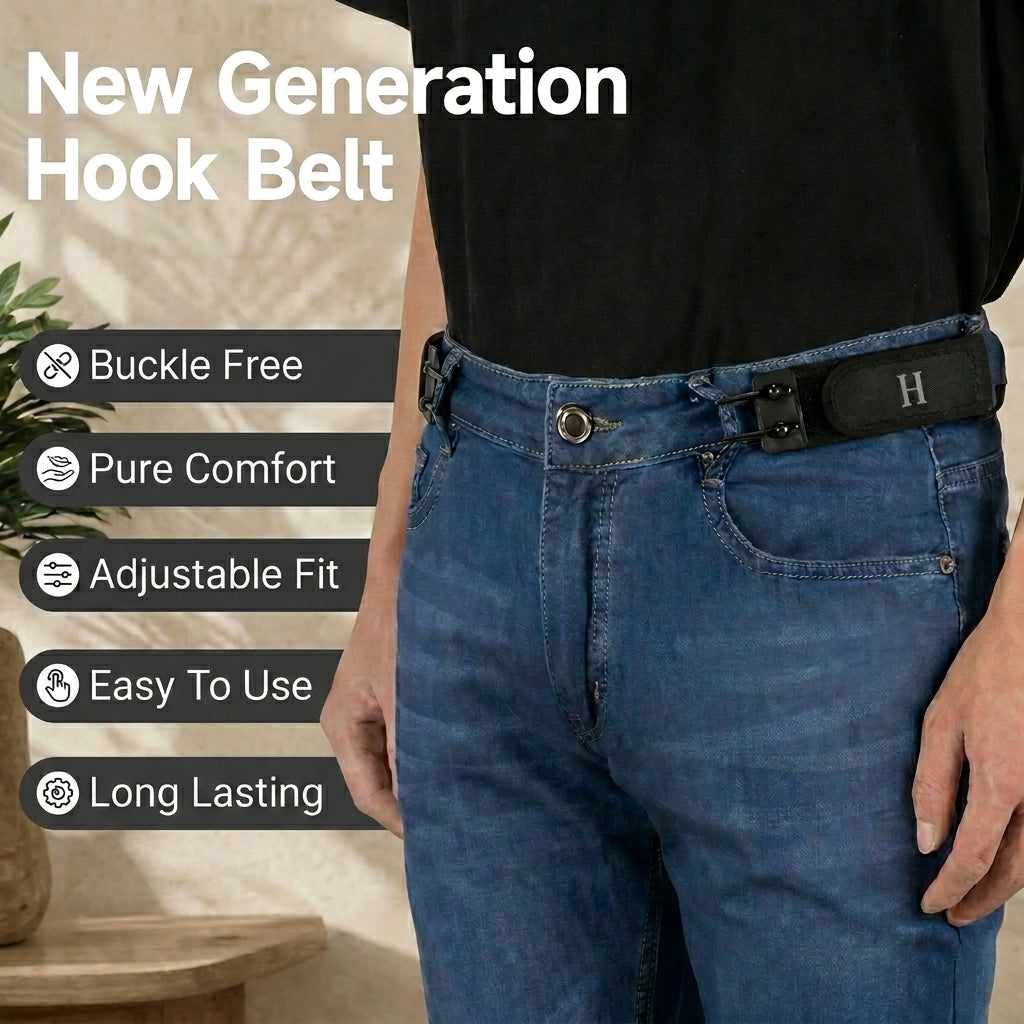 FlexBelt™ - Buckle-Free Hook Belt
