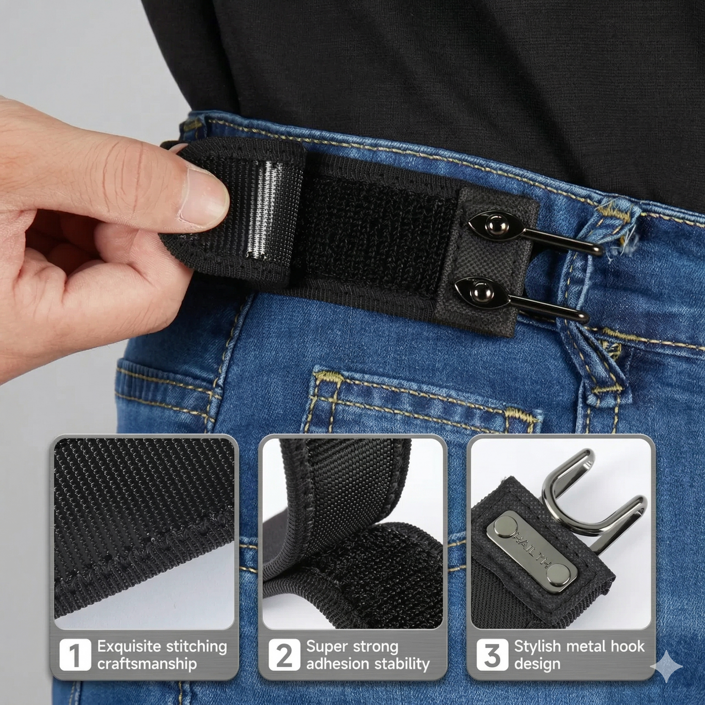 FlexBelt™ - Buckle-Free Hook Belt